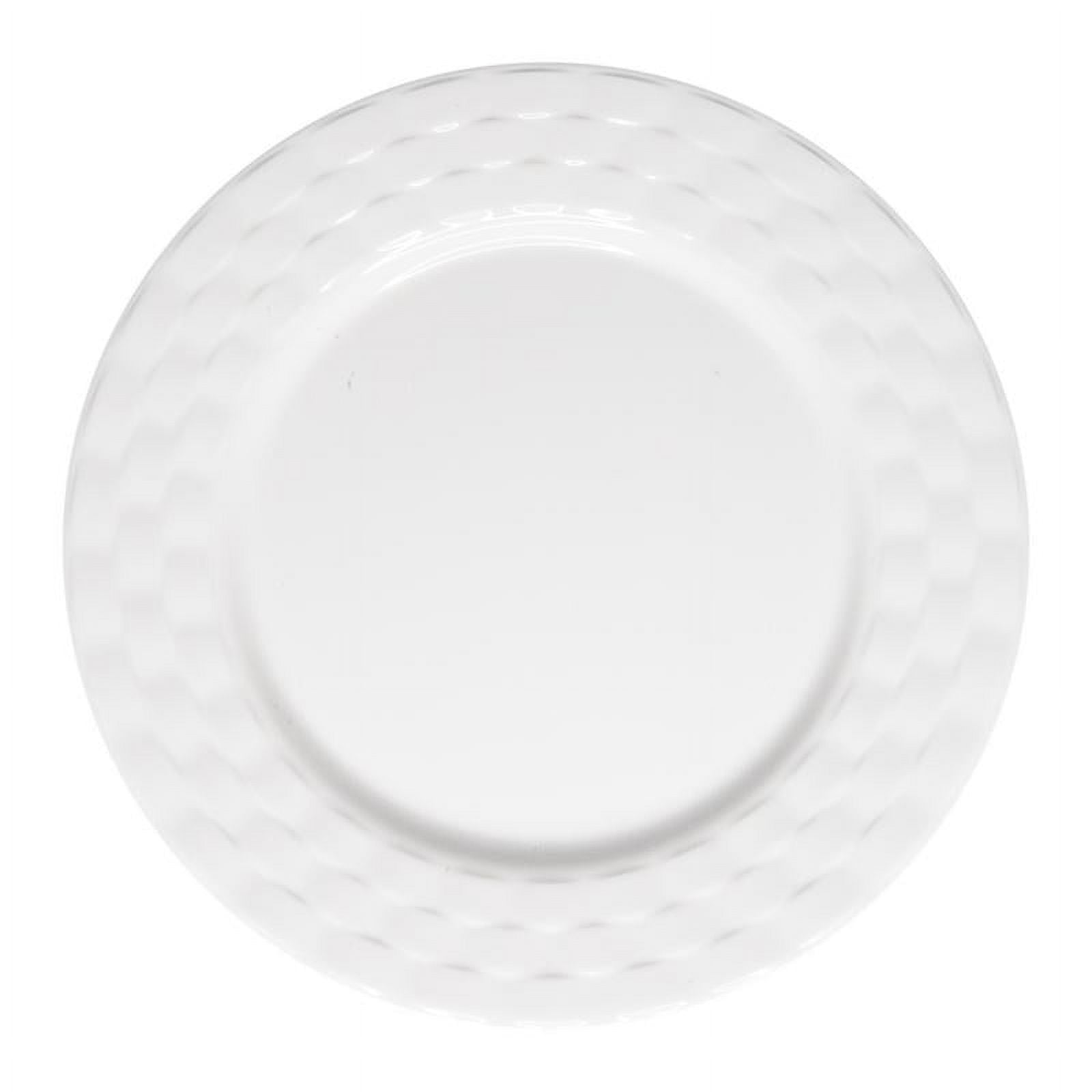 222 Fifth Basket Weave White 12-Piece Melamine Dinnerware Set