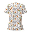 thumbnail image 3 of Goofa Cute Rabbit Pattern Womens Deep V Neck Low Cut Tops Casual Summer Short Sleeve Ribbed Knit T-Shirts-Small, 3 of 5