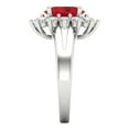 thumbnail image 3 of 2.72 ct Oval Cut Simulated Ruby Halo Engagement Ring for Women in 18K White Gold, 3 of 5