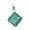 emerald, variant on Solid 925 Sterling Silver Pendant For Women Men, Genuine Ruby Faceted Square Pink Gemstone Unique Handcrafted July Birthstone Pendant