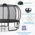 thumbnail image 3 of Trampoline Outdoor, 12 FT Trampoline with Enclosure Net and Ladder, Built-in 5 W-Shaped Legs and Basketball Board, Recreational Trampolines Family Jumping Workout, Outdoor Trampoline for Kids, Adults, 3 of 7