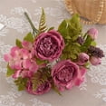 thumbnail image 7 of Soft Peach Pink and Magenta Red Vintage Artificial Peonies Silk Flowers and Hydrangeas for Wedding Bridal Home Decor – Beautiful Floral Centerpiece Bouquet, 7 of 7