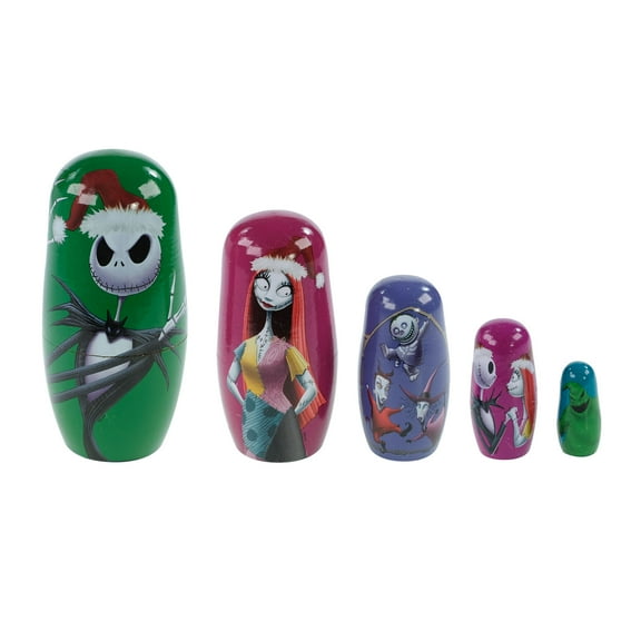 Disney's The Nightmare Before Christmas 5 Piece Nesting Doll Set, Medium Density Fibreboard, 5.4" Tall, by Ruz
