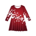 thumbnail image 3 of Abcomgle Little Girls Valentines Dresses Cute Love Heart T Shirt Dresses for Girls Cute A-Line Long Sleeve Dress Clothes for Girls Crewneck Holiday Swing Dresses for Girls,, 3 of 4