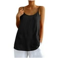 thumbnail image 3 of Wlynlyn Womens Cotton Linen Tank Tops Casual Summer Spaghetti Strap Camisole Shirts Loose Fitted Flowy Cami Tops, 3 of 10