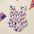 thumbnail image 6 of Rompers Girls Soft Square Neck Printed Romper Outfit Polyester Everyday Wear Spring Summer Onsies Red 1 Months-3 Months, 6 of 7