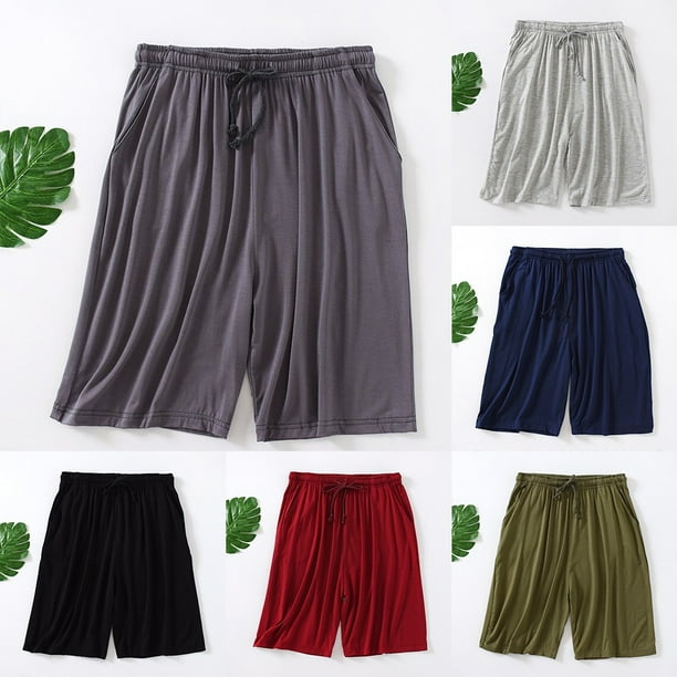 MYG Mens Plus Size Casual Sleep Shorts Modal Soft Five Points Beach Pajamas Shorts Walmart