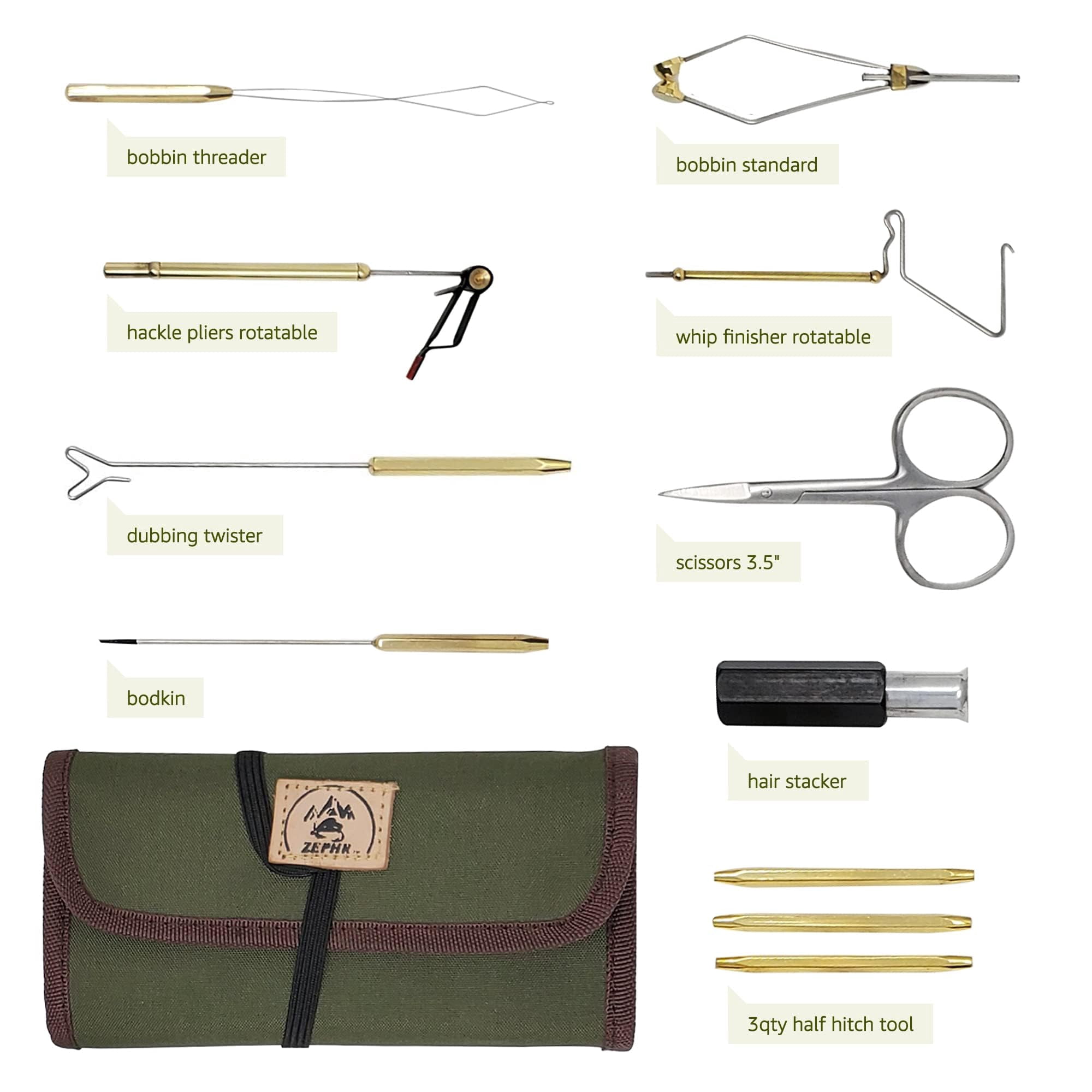 Anglerhaus Fly Tying Tool Kit with Pouch