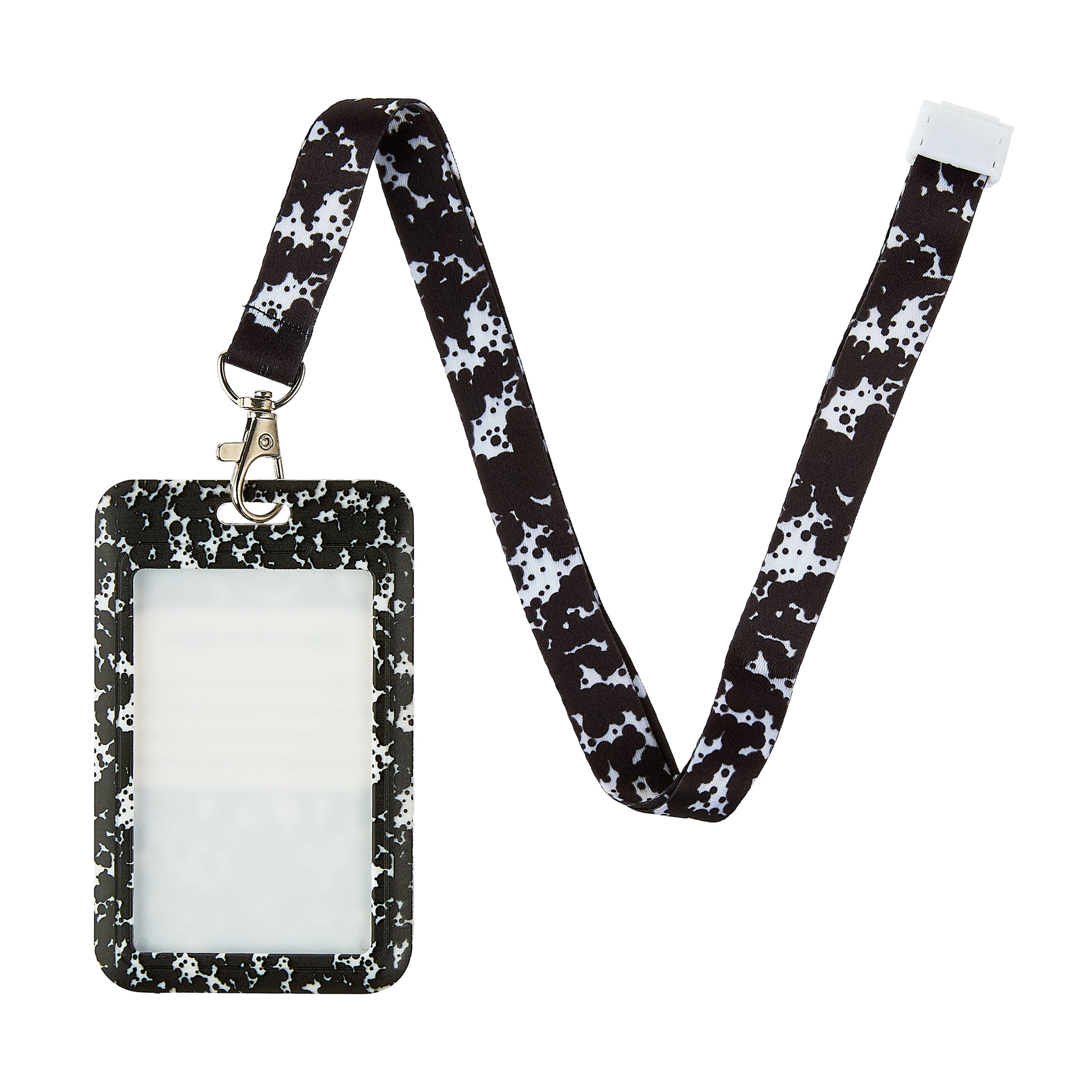 Pen+Gear Marble Composition Badge Holder, Black and White Color, 1 Pack, Clear ID Card Holders with Easy Access, Vertical Plastic Case