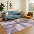 thumbnail image 7 of Addison Rugs Mayfield Premium Machine Washable Transitional Geometric Purple Rectangle Rug, 3' x 5', 7 of 7