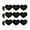 Clear, variant on Black Lightning Logo Heart Shaped Planner Calendar Scrapbook Craft Stickers