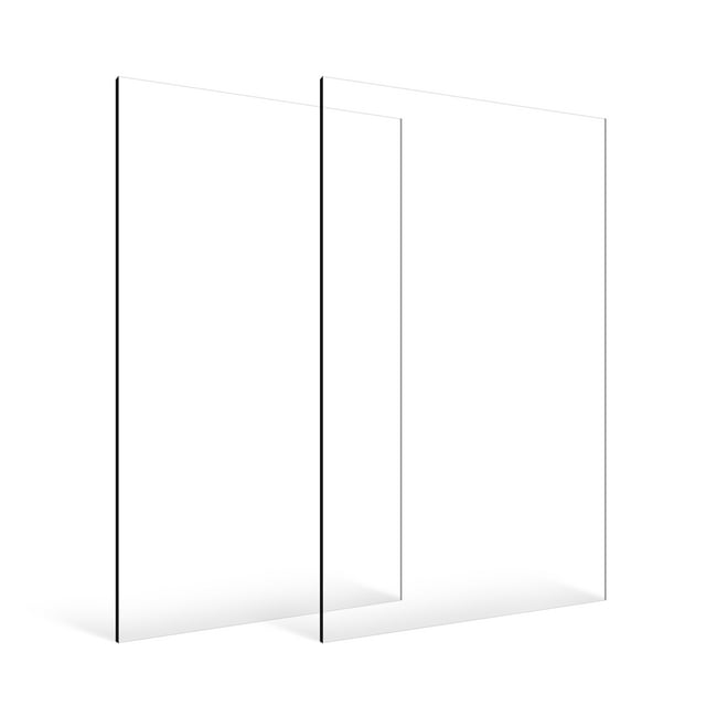 KFFKFF Plexiglass Acrylic Sheets, 2-Pack Plastic Sheet, 24 x 48 Inch 1/8 Inch Thick Clear Plastic Cast Transparent Glass for Crafting Projects