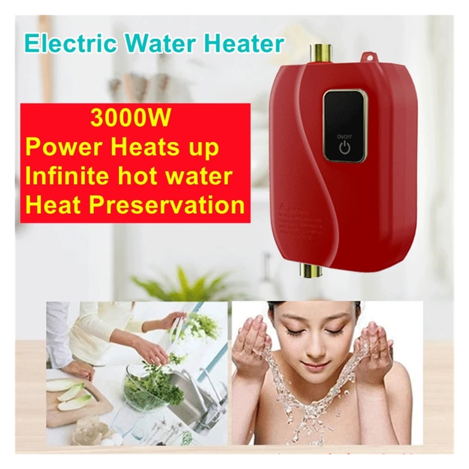 3000W Instant Tankless Water Heater Thermostat Induction Heater Electric Heaters Shower Fast Heating ,Energy Saving