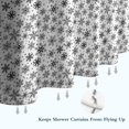 thumbnail image 6 of Black and White Christmas Snowflake Pattern Shower Curtain 72"x84" ,Bathroom Decorative Shower Curtains Set with 12 Hooks,Modern Waterproof Washable Shower Curtain, 6 of 6