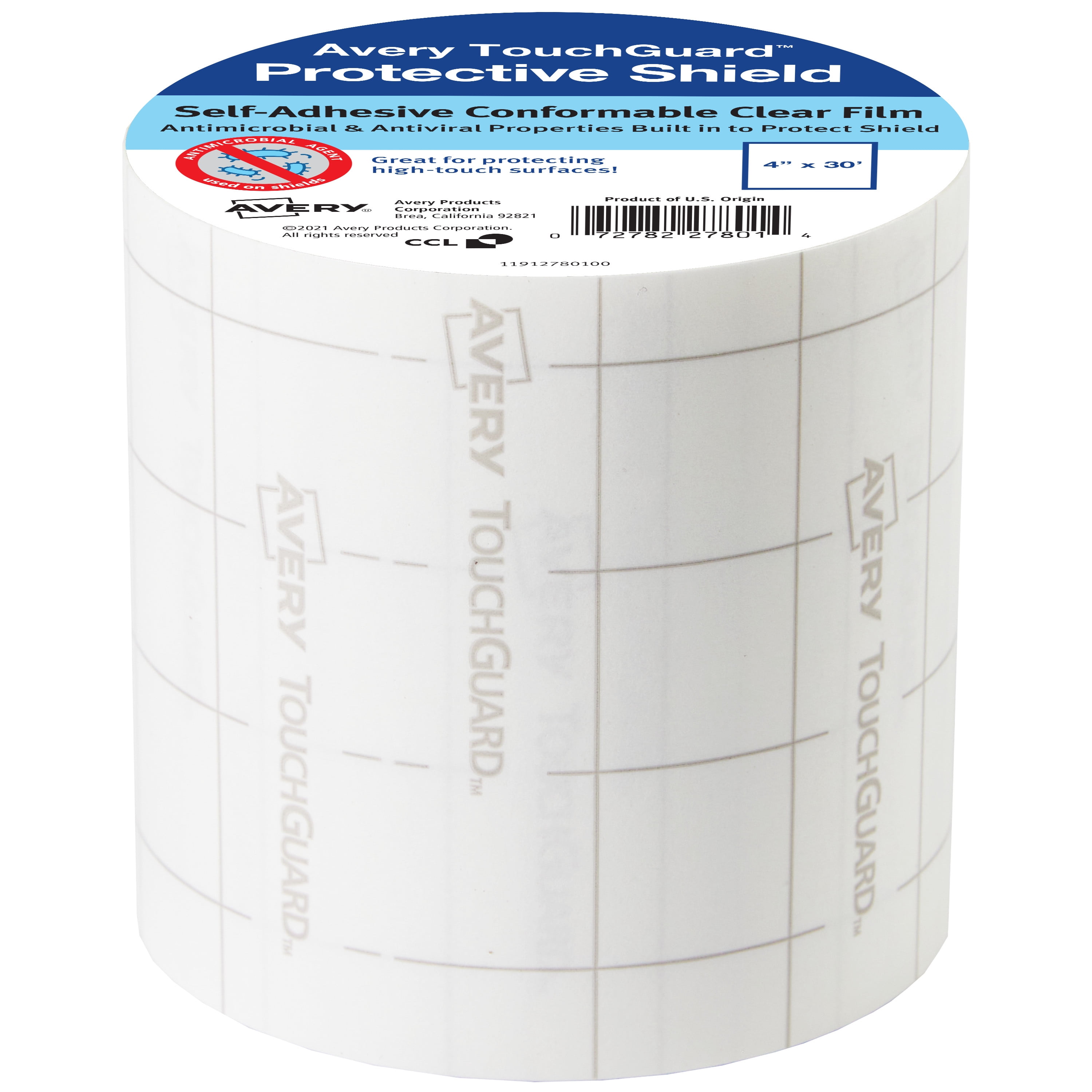 Avery TouchGuard Protective Shield, Antimicrobial and Antiviral