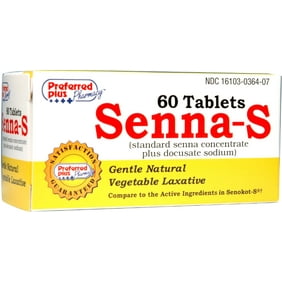 Equate Senna S Natural Laxative Plus Stool Softener 50 Mg 30