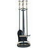 Uniflame Corporation 4 Piece Ball Handle Polished Brass Fire Tool Set With Stand