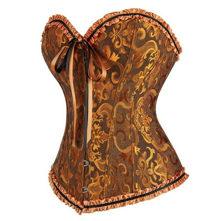JDEFEG Womens Shapewear Corset Waist Trainer Corset Tank Top Plus Size Boned Corsets Shapewear Outfit Sexy Underwear Tight Corset Belly Cosing Body Shaping Yellow Size Xl
