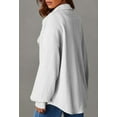 thumbnail image 6 of Women's Cable Knit Lightweight Long Sleeve Casual Oversized Button Down Shirt, 6 of 7