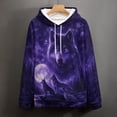 thumbnail image 5 of LAOLIUSN Men’s 3D Wolf Hoodie All Over Print Pullover Hooded Sweatshirt, Galaxy Moon Wolf Pack Graphic, Soft Stretch Polyester Spandex, S-4XL, 5 of 7