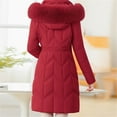 thumbnail image 3 of Women's Winter Puffer Coat Warm Thick Fleece Lined Down Jackets Thermal Winter Outerwear with Pockets Mid-length Zip Up Coats, 3 of 5