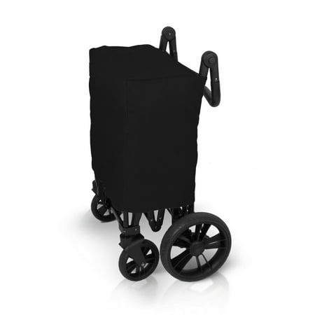 Wonderfold Pull & Push Twin Double Stroller Wagon with Canopy, Black