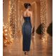 thumbnail image 2 of Vestido PORRCEY Hot Drilling Craft con hombros descubiertos para mujer, 2 of 6
