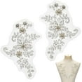 thumbnail image 6 of 1 Pair Beaded Pearl Lace Patch 8.7x5.7 inch 3D Flower Lace Embroidery Appliques for Wedding Dress Decoration Clothes DIY Accessory, 6 of 6