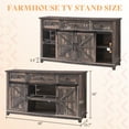thumbnail image 3 of Merluxy TV Stands for Living Room with Sliding Barn Doors for Televisions up to 65+ Inch, Rustic Oak Black, 3 of 7