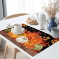 thumbnail image 3 of Thanksgiving Orange Pumpkin Placemats Set of 2 Happy Fall Y'all Leaves Heat Insulated Linen Place Mats, Washable Stain-Proof Table Mats for Dining Tables Holiday Decor 13x19inch, 3 of 9