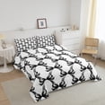thumbnail image 3 of Cartoon Bowknot Comforter Set Twin Size,Bow Tie Butterfly Knot Geometric Patchwork Bedding Set,Women Room Decor,Princess Cute Down Comforter,Black White Duvet Insert,1 Pillowcase, 3 of 7