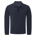 thumbnail image 2 of Polo Shirts for Men Lightweight Comfy Long Sleeve Collared Polo Shirts Refreshing Breathable Business Casual Textured Polo Shirts Dark Gray XL, 2 of 5
