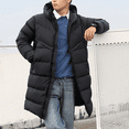 thumbnail image 1 of Chaqueta deportiva de ocio para hombre, larga, cálida, con capucha y relleno de algodón, acolchada con plumón de algodón, 1 of 2