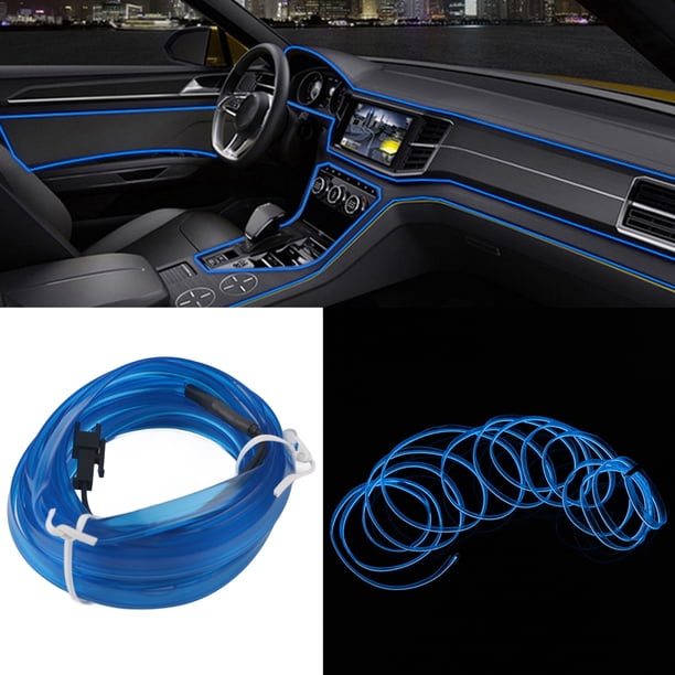 Tira de luz interior del coche Tira de luz decorativa del coche Moldura interior Iluminación Auto LED EL Piezas de modificación de lámpara fría ANGGREK Otros