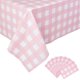 thumbnail image 1 of Mantel Kesfey a cuadros rosado/blanco, 137 x 274 cm, plástico, 8 unidades, 1 of 8