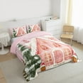 thumbnail image 3 of Manfei Merry Christmas Queen Comforter Set,Kawaii Gingerbread Man Bedding Sets,Green Xmas Tree Bedding Comforter Set For Girls Teens,Luxury Bedroom Decor Reversible,3pcs, 3 of 8