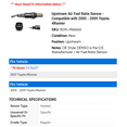 thumbnail image 2 of Upstream Air Fuel Ratio Sensor - Compatible with 2005 - 2009 Toyota 4Runner 2006 2007 2008, 2 of 2