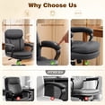 thumbnail image 4 of HeroSet Leather Office Chair, Ergonomic Desk Chair with Lumbar Support, Soft Headrest & Thick Seat Cushion, Computer Chair for Home Office Work, Matte Black, 4 of 5