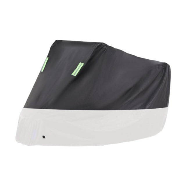 Funda para motocicleta, funda para vehículo de carretera, protección solar, resistente al polvo, práctica, resistente al viento, protectora contra la Negro Plata