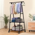 thumbnail image 1 of Aqestyerly Freestanding Coat Rack 12 Hooks with Shelves Multi-Functional Entryway Bedroom Organizer, 1 of 9