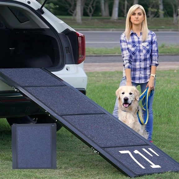 SLSY 71"Lx20"W Dog Ramp for Car, Folding Pet Ramp Non-Slip Carpet Surface 250 lb