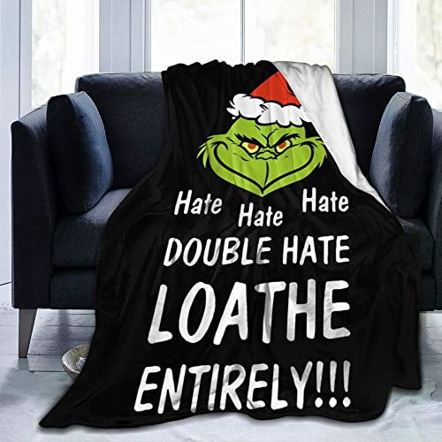 Others Grinch-Funny Ultra Soft Blanket Throw Thick Blanket All Season Premium Fluffy Microfiber Fleece Throw for Sofa Couch Bed