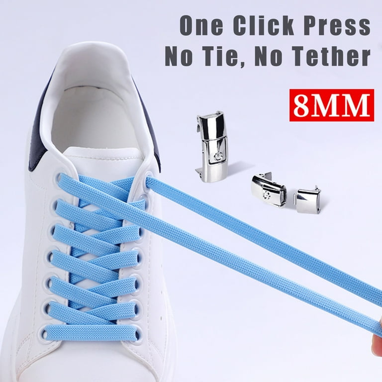 1 Pair Magnetic Lock Sneakers Shoelaces Elastic Flat No Tie