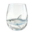 thumbnail image 3 of Artisanal Blue Shark Glassware, 3D Shark Stemless Glass, Handcrafted Ocean Animal Bar Glass, 3 of 4