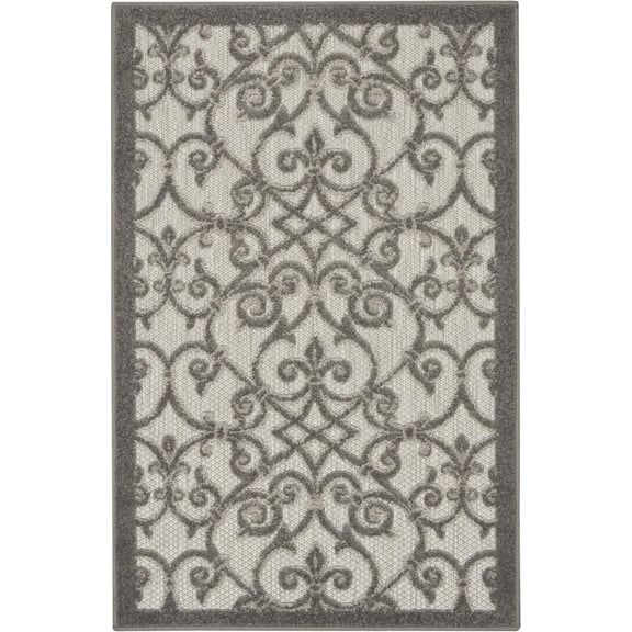 4â€™ x 6â€™ Gray and Charcoal Indoor Outdoor Area Rug