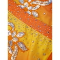 thumbnail image 7 of iiniim Girls Lyrical Dance Outfit One Shoulder Long Puff Sleeve Crop Top With Applique Asymmetrical Skirt Set Orange 10, 7 of 7