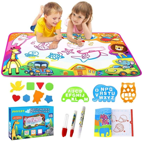 Water Drawing Mat 87 x 57cm Various Accessories Painting Mat - Reusable Drawing Mat, Doodle Mat for Kids Toddler Educational Toys (Medium)