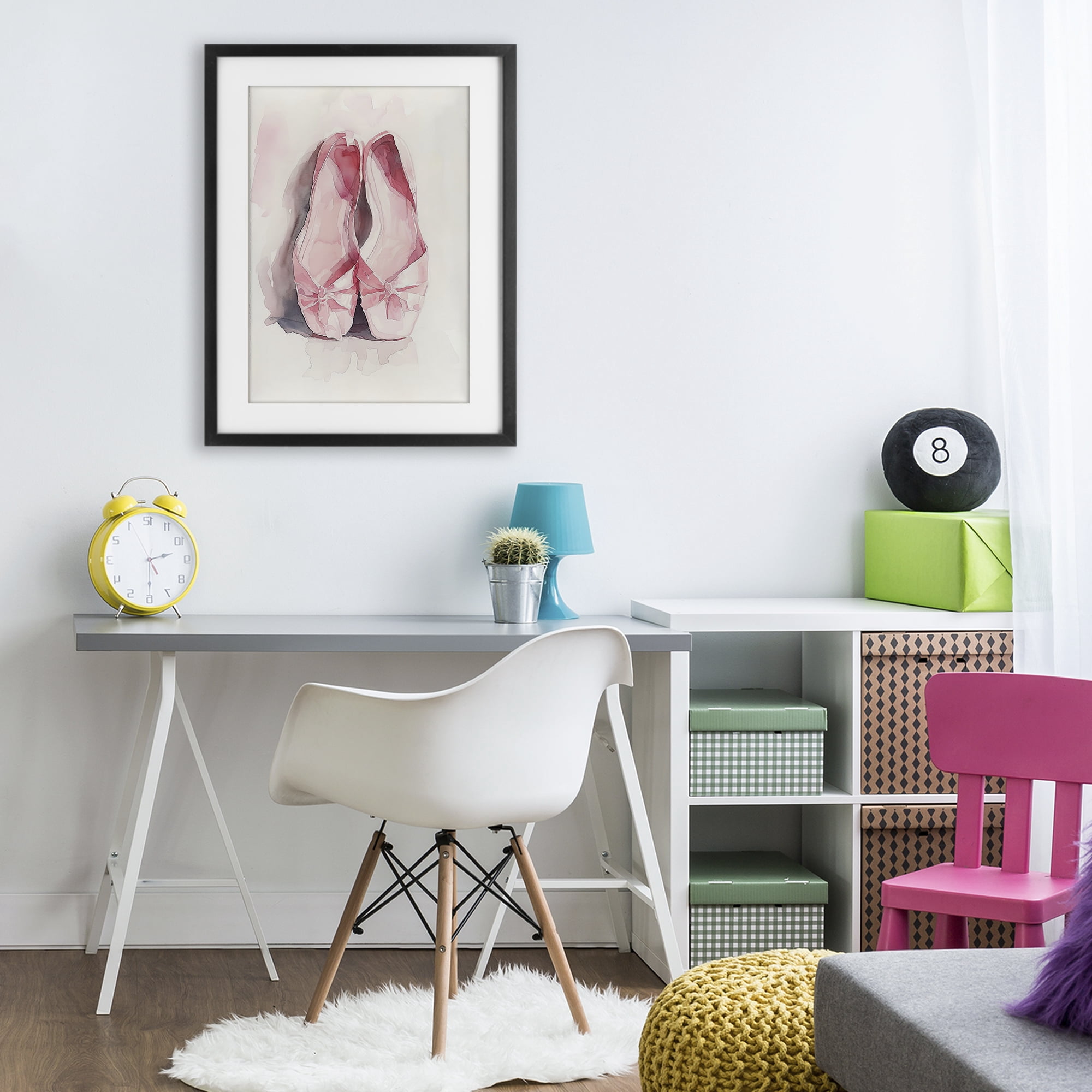 Stupell Industries Soft Blush Ballet Slippers Black Framed Print Under Glass, design by Ray Powers