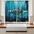 thumbnail image 2 of Ambesonne Fantasy Kitchen Curtains, Science Fiction Submarine, 55"x39", Grey and Aqua, 2 of 3