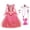 Bpink Dress+accessoires, variante sur Princess Robe d'Anniversaire Fille Rose Costume Halloween Noël Déguisement Cosplay Tenue de Fête (avec Accessoires)
